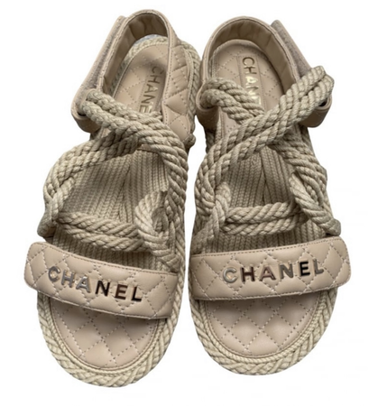 Chanel Leather and Rope Dad Sandals