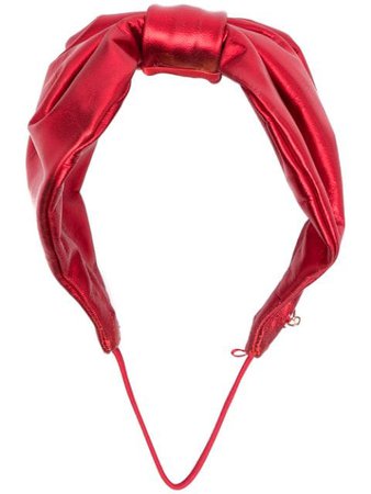 Parlor bow-style headband red 2020PA16 - Farfetch