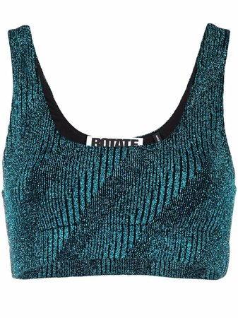 Shop ROTATE ribbed-knit crop top with Express Delivery - FARFETCH