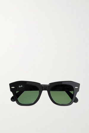 Black State Street square-frame acetate sunglasses | Ray-Ban | NET-A-PORTER