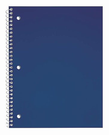 Just Basics Poly Spiral Notebook 8 12 x 10 12 College Ruled 140 Pages 70 Sheets Blue - Office Depot