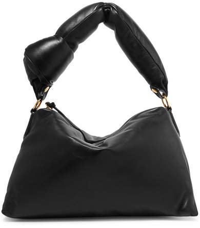 Padded Leather Tote - Black