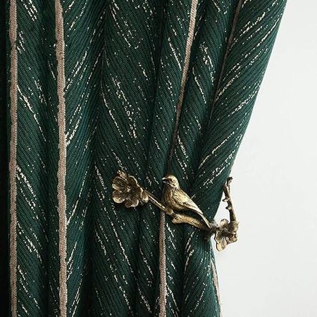 Amazon.com: 1 Pair American Luxury Retro Green Fish Bone Curtains Room Darkening Green and Gold Curtains for Living Room Bedroom (Green,54"x84") : Home & Kitchen