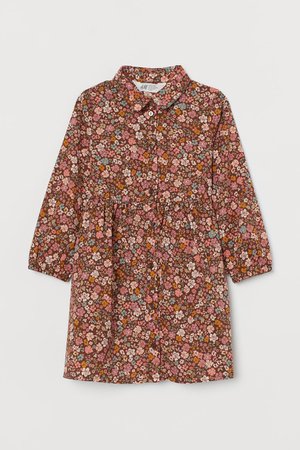 Shirt Dress - Dark brown/floral - Kids | H&M US