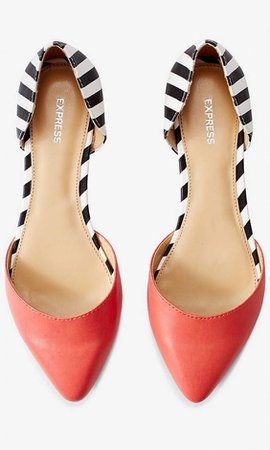 coral and stripes heels