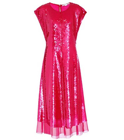 Sequinned silk dress