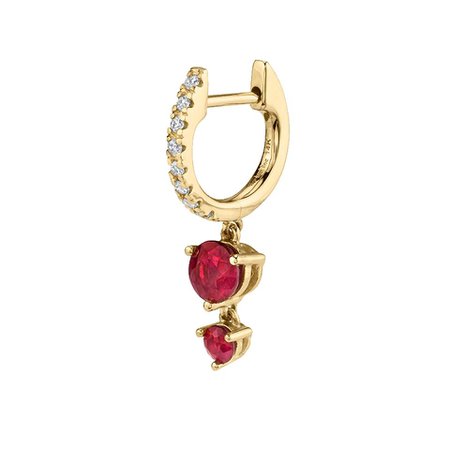 Ruby double solitaire huggie earring | The Last Line
