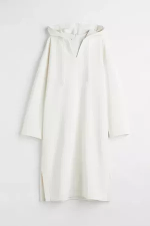 Hooded Sweatshirt Dress - White - Ladies | H&M CA