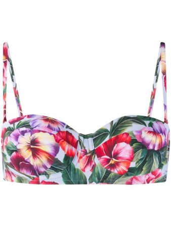 Dolce & Gabbana Floral Print Bikini Top Ss20 | Farfetch.com