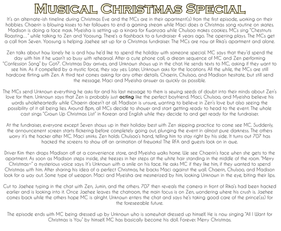 Love in a Mystic Messenger Christmas Special 1 Summary
