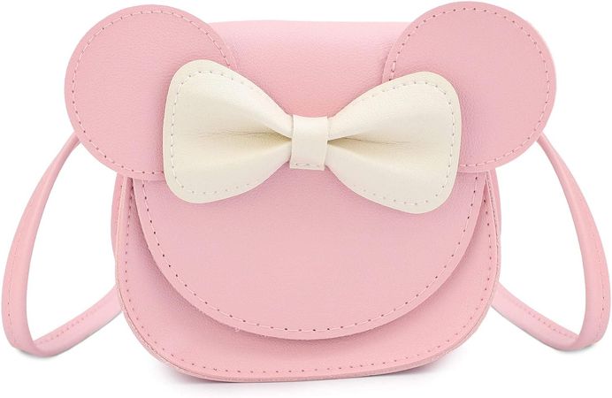 KEREDA kleine Mädchen Tasche Geldbeutel Prinzessin Mini Tasche mit Bogen niedlich Maus Ohren Bogen Crossbody Bag Rosa Maus A : Amazon.de: Fashion