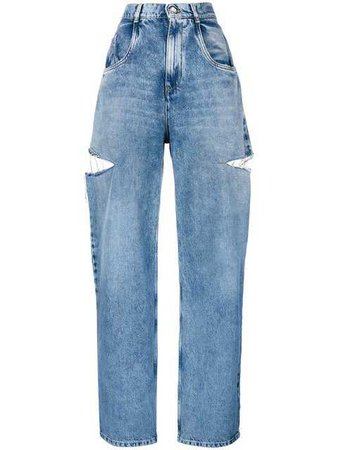 MAISON MARGIELA cut-out detail jeans