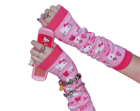 pink harajaku hand warmers