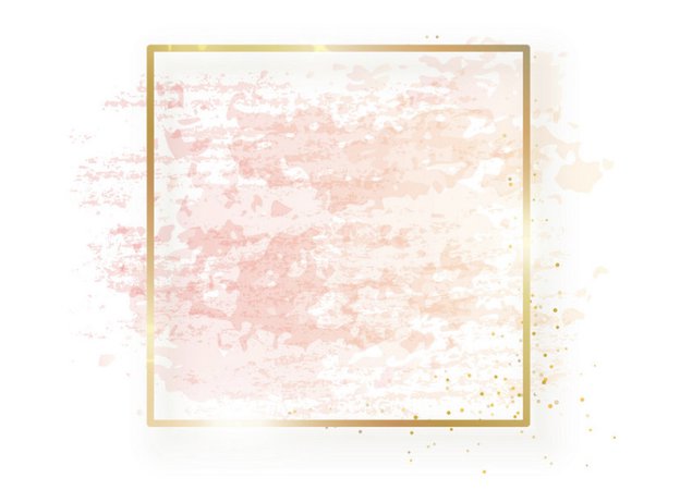 Gold and Pink Square Vector Frame