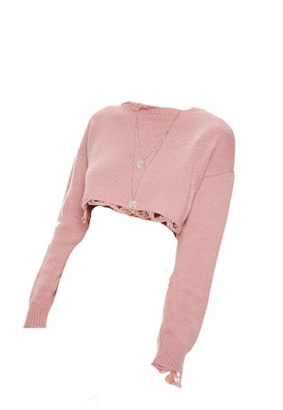 Pink Distressed Sweater