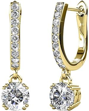 Amazon.com: Cate & Chloe Mckenzie 18k Yellow Gold Plated Dangle Crystal Earrings | Women's Drop & Dangle Earrings, Horseshoe Dangling Earrings, Silver Earrings For Women, Hypoallergenic Earrings Earring Set: Clothing, Shoes & Jewelry