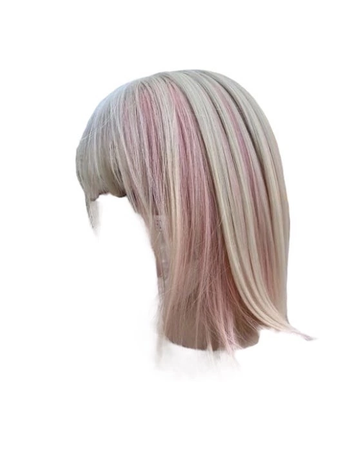 blonde hair with pink