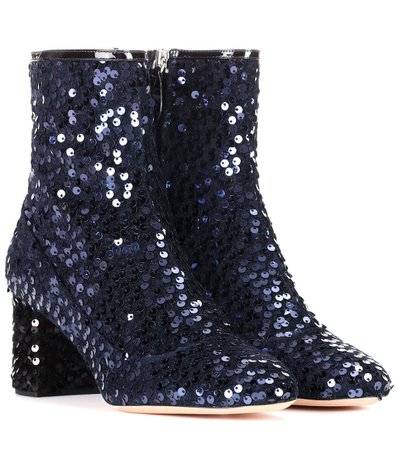 Rochas - Sequinned ankle boots | Mytheresa