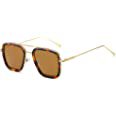 Amazon.com: SOJOS Retro Square Polarized Sunglasses for Men Women Goggle Classic Alloy Frame HERO SJ1126 with Gold Frame/Black Rim/Gradient Grey Lens : Clothing, Shoes & Jewelry