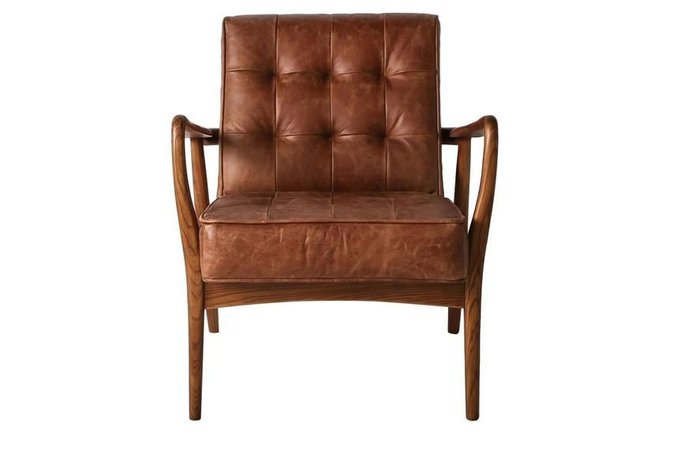 Perch & Parrow | Brad Leather Armchair in Vintage Brown