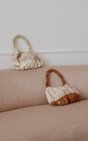 Exclusive Pierre Leather-Trimmed Raffia Shoulder Bag By Marargent | Moda Operandi
