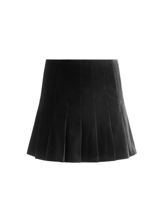 Carter Velvet Mini Skirt In Black | Alice And Olivia