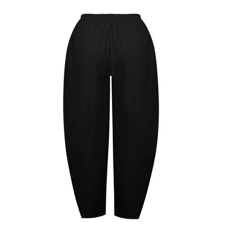HIMIWAY Linen Pants for Women Wide Leg Pants for Women Women's Fashion Casual Solid Color Casual Pants Cotton Linen Stitching Zen Meditation Pants with Pockets Black XXL - Walmart.com