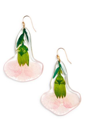 Dauphinette Pressed Berry Carnation & Stem Drop Earrings | Nordstrom