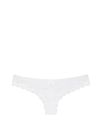 Satin & Lace Thong Panty Underwear Set