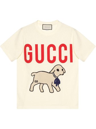 White Gucci Lamb T-shirt | Farfetch.com