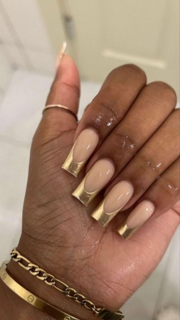gold french tips
