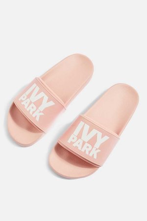 Logo Sliders by Ivy Park - Shoes- Topshop