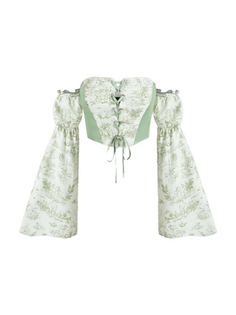 green and white corset top