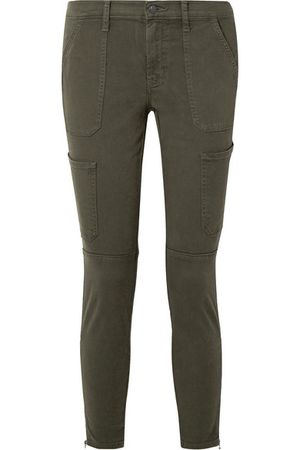 J Brand | Cropped cotton-blend twill skinny pants | NET-A-PORTER.COM
