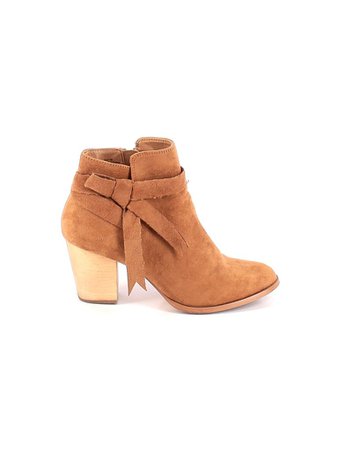 Free People Solid cognac brown Tan Ankle Boots Size 7 - 50% off | thredUP