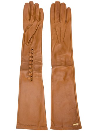 Dsquared2 Calf Leather Long Gloves