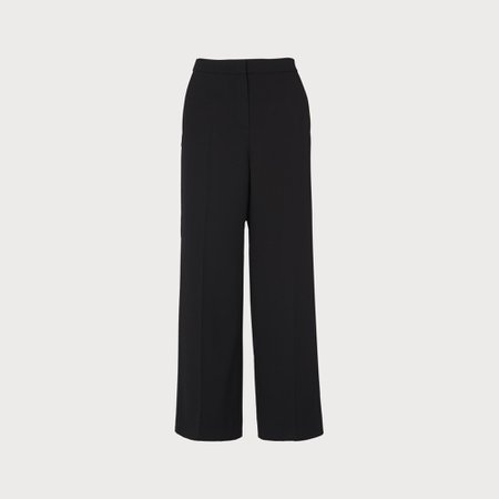 Florence Black Wool Blend Wide-Leg Trousers | Clothing | L.K.Bennett