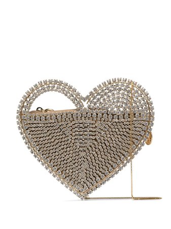 Rosantica Rejina Heart Crystal Clutch Bag | Farfetch.com