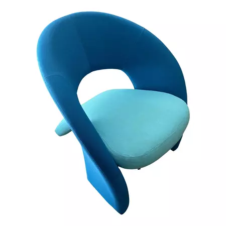 uploaded by mt - Vintage 1960s Sculptural Blue Pierre Paulin Style Chair