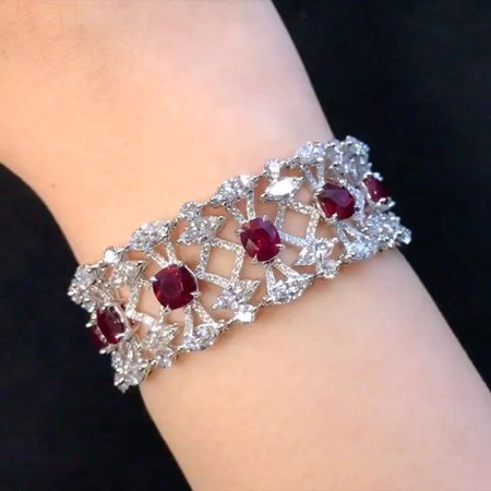Diamond & Ruby Bangle Bracelet