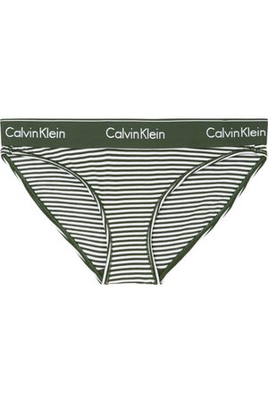 Calvin Klein Underwear | Modern Cotton striped stretch cotton-blend briefs | NET-A-PORTER.COM