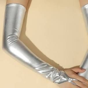 silver laytex gloves png - Google Search