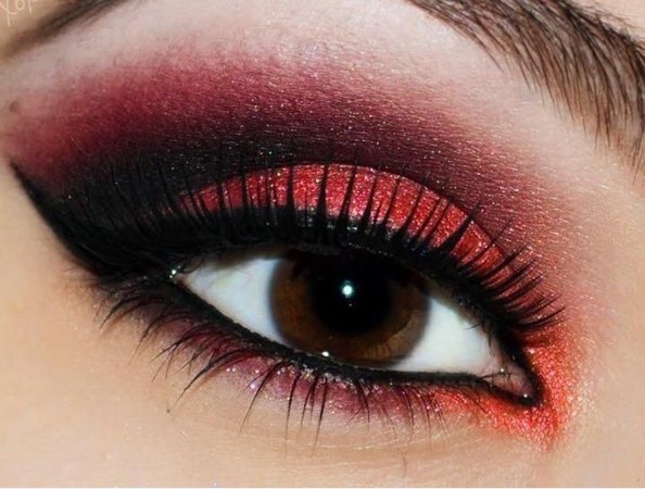 Red And Black Eye Look