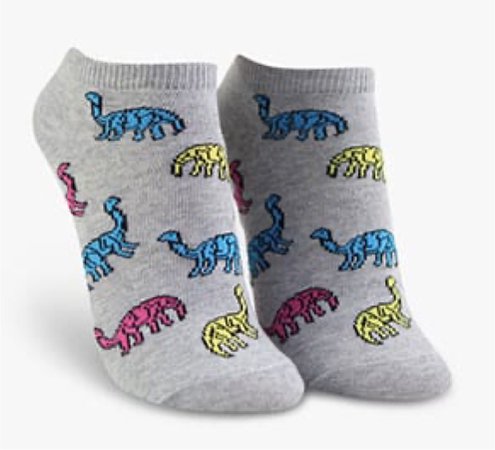 grey dinosaur socks