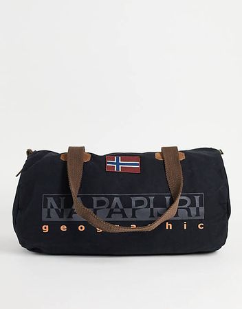 Napapijri small bering duffle bag in black | ASOS