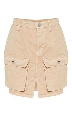 Pocket Detail Stone Denim Skirt | Denim | PrettyLittleThing