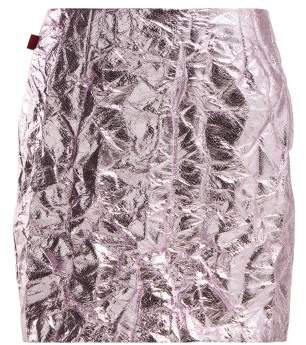 Desiree Crinkled Metallic Mini Skirt - Womens - Pink