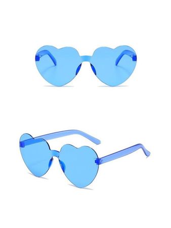 óculos de coração azul