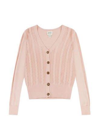 Linda Dusky Pink Cable Knit Cardigan | Vintage-Inspired Cardigan | Joanie | Joanie Clothing