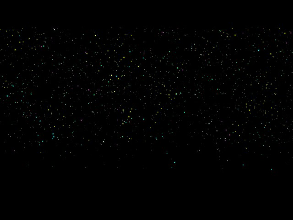 Black screen with sparkles
